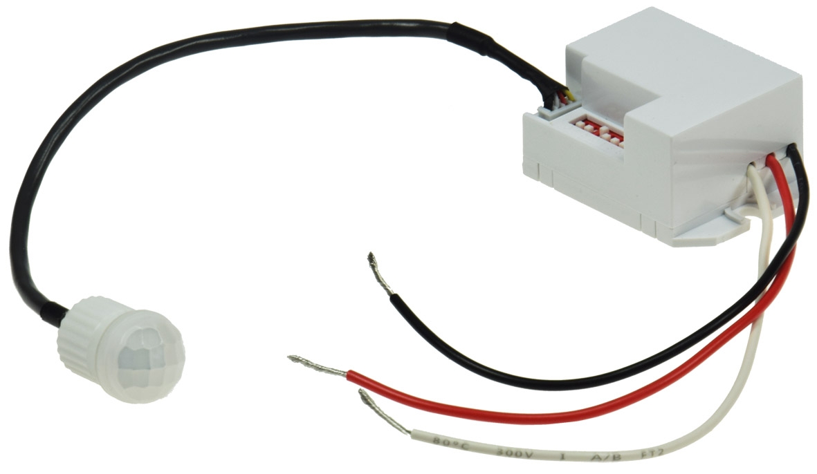 Einbau-Bewegungsmelder "CT-PIR Mini 12V" 12V DC, 1-60W, LED geeignet, weiß 