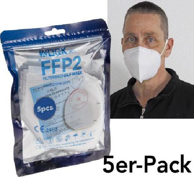 FFP2 Mund-Nasen-Maske, 5-Stück-Pack